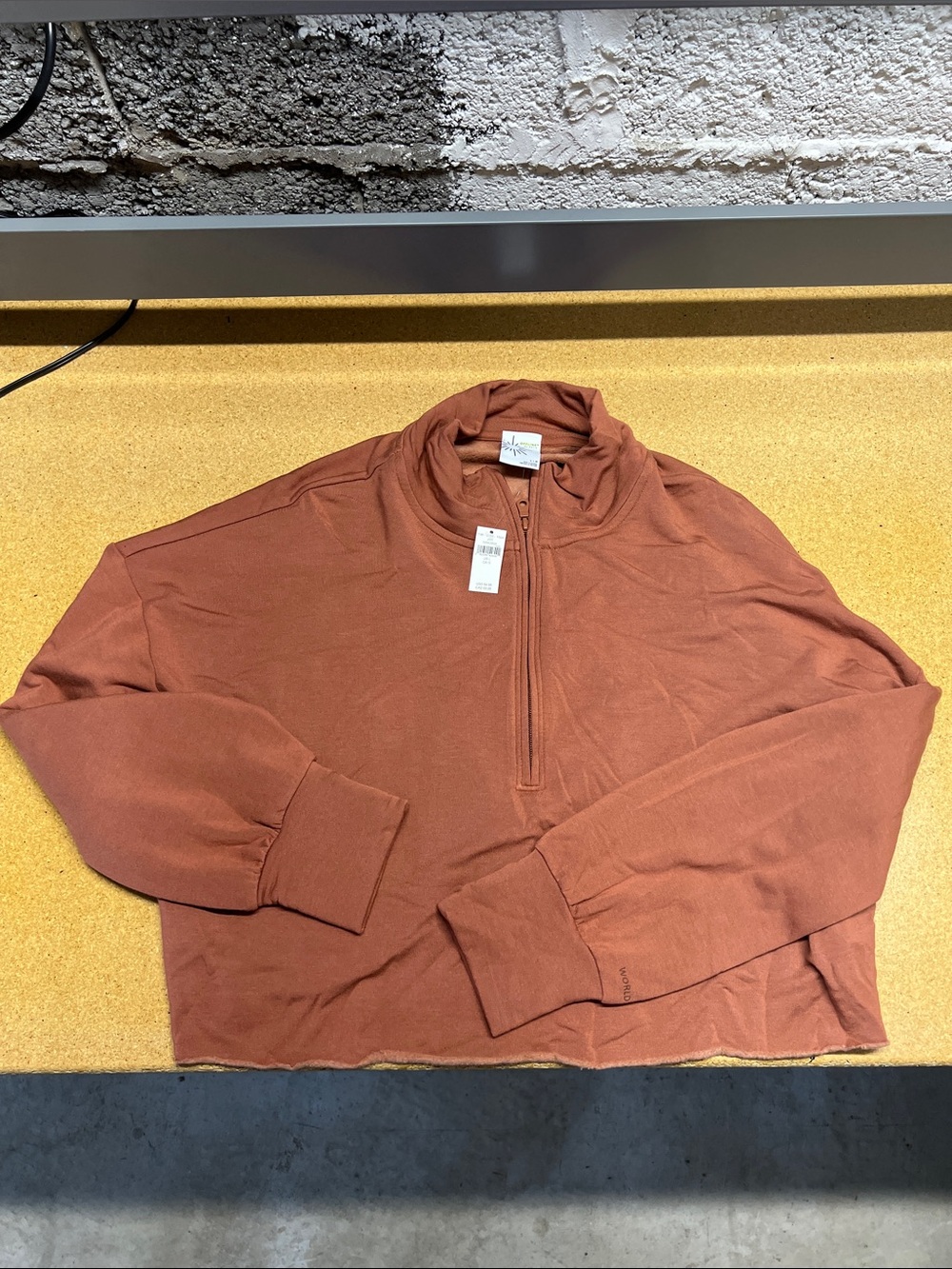 Half-Zip Sweatshirt in Rust Brown - Women
